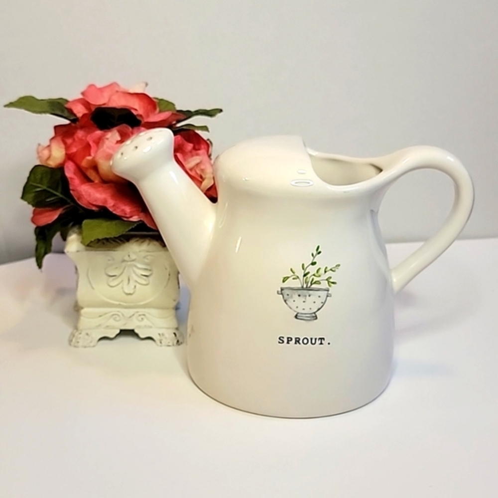 Rae Dunn By Magenta SPROUT. Ceramic Plant Icon Typewriter Font Watering Can